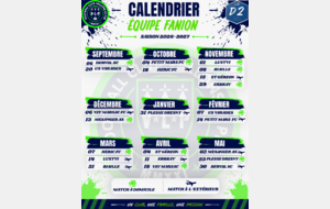 Le calendrier de l'équipe Fanion est là !